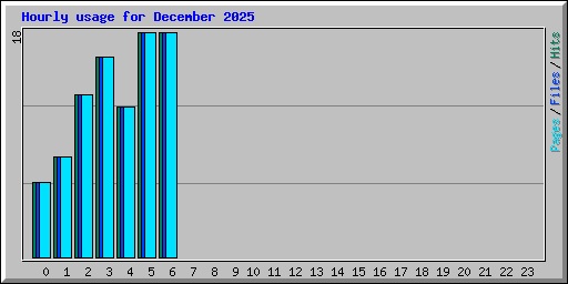 Hourly usage for December 2025